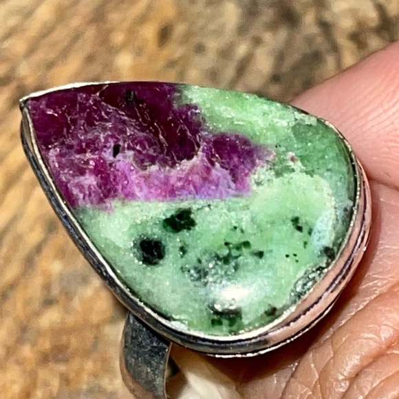 Anyolite Ruby Zoisite Ring Size 8 1/4 - Picture 8 of 10